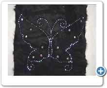 collection 4 cut steel+strass butterfly on shorn rabbit